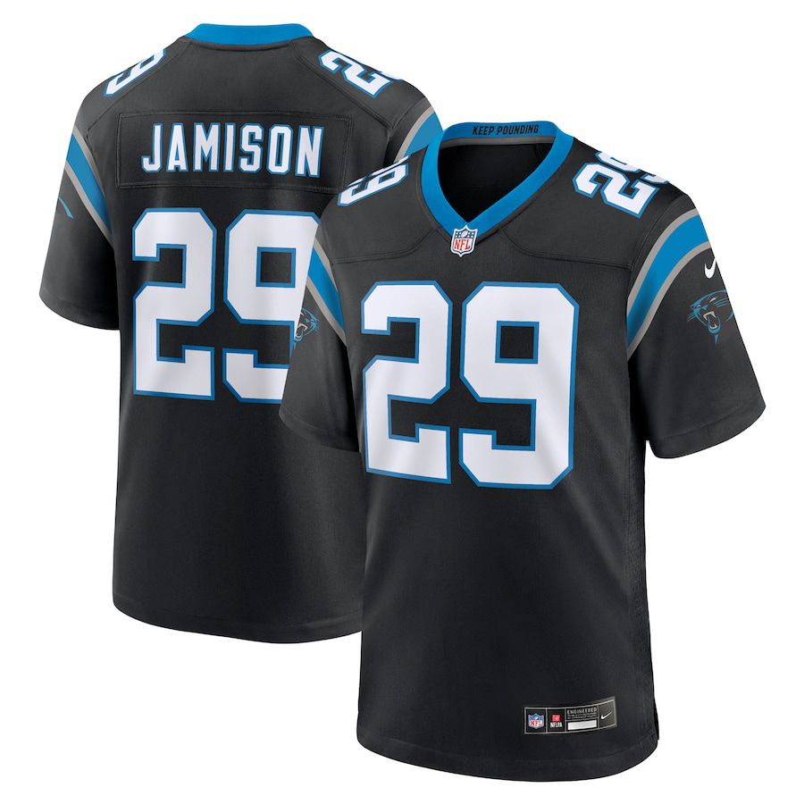 Men Carolina Panthers 29 DShawn Jamison Nike Black Team Game NFL Jersey